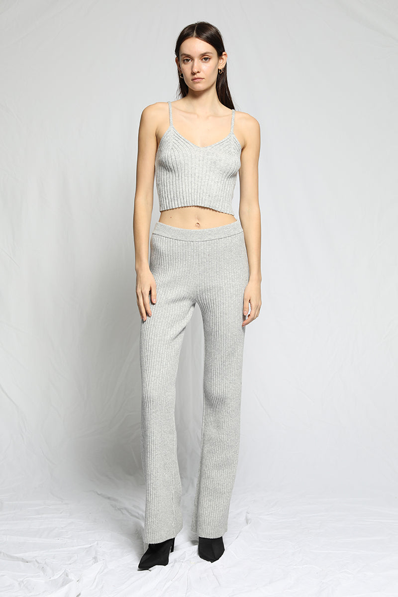 Wool Blended Knit Flare Pant