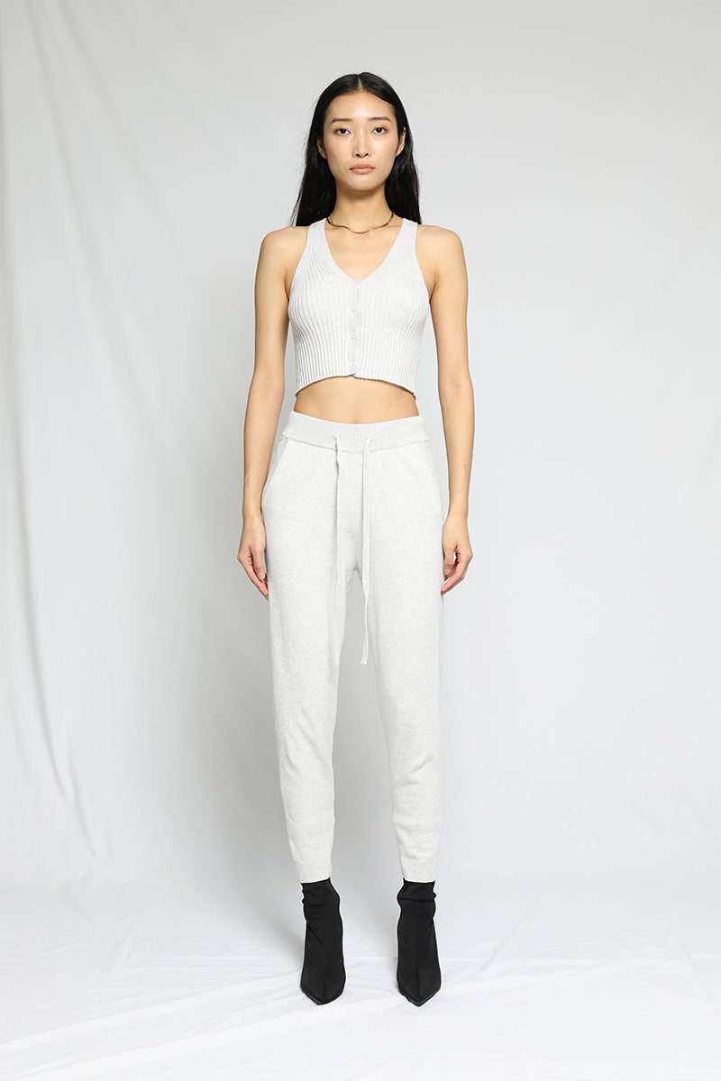 Load image into Gallery viewer, Blended Knit Cropped Button Tank (FINAL SALE)
